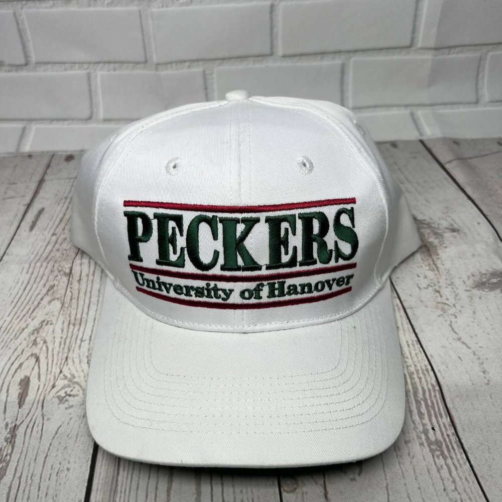 Vintage University of Hanover Peckers The Game Hat Snapback Cap White New MenVin